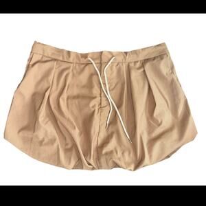 Bar III Women's Tie-Waist Bubble-Hem Mini Skirt Khaki Size XL